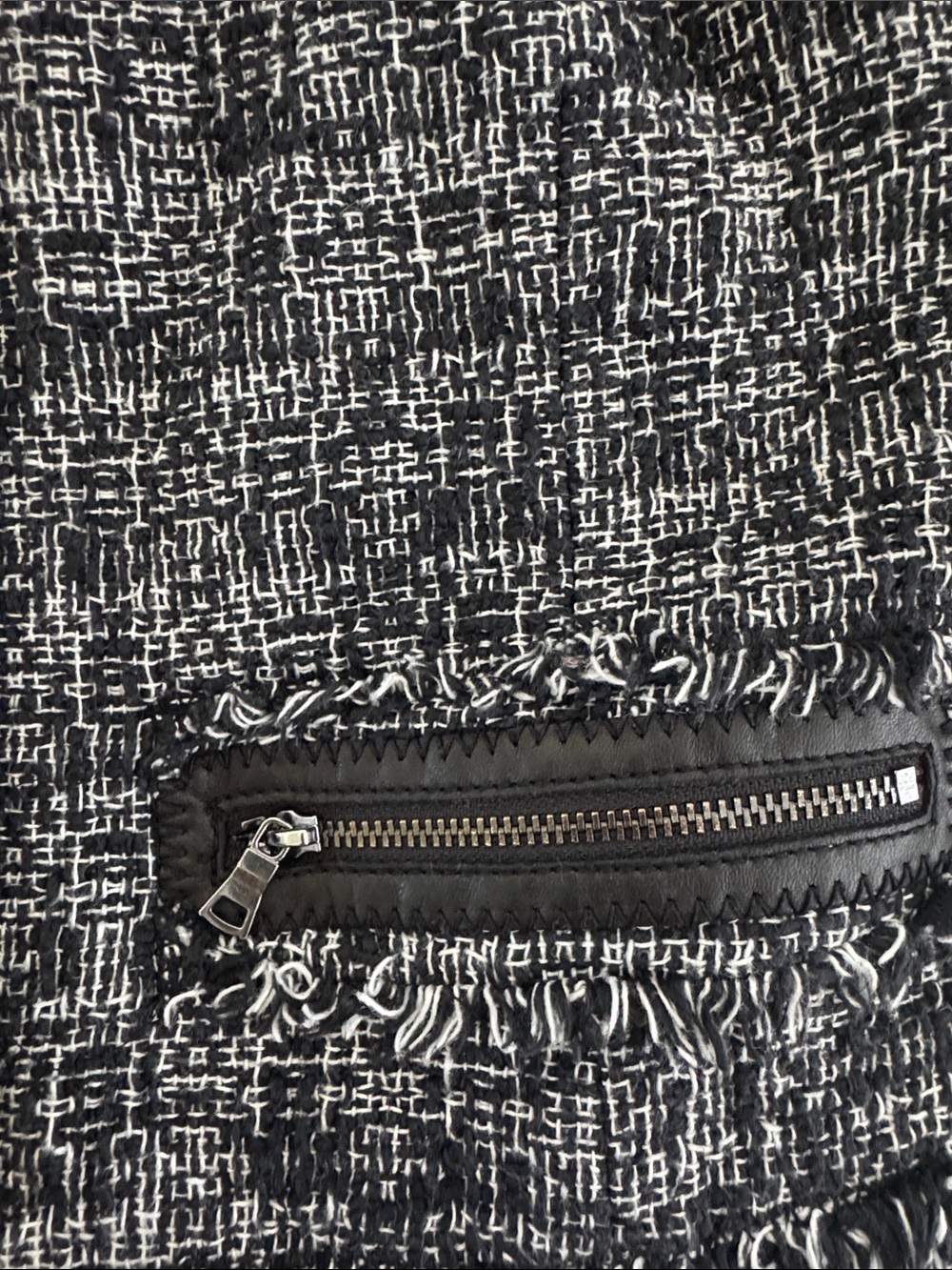 Rebecca TBlack & Gray Tweed Zip-Front Women's Jacket - Picture 3 of 6